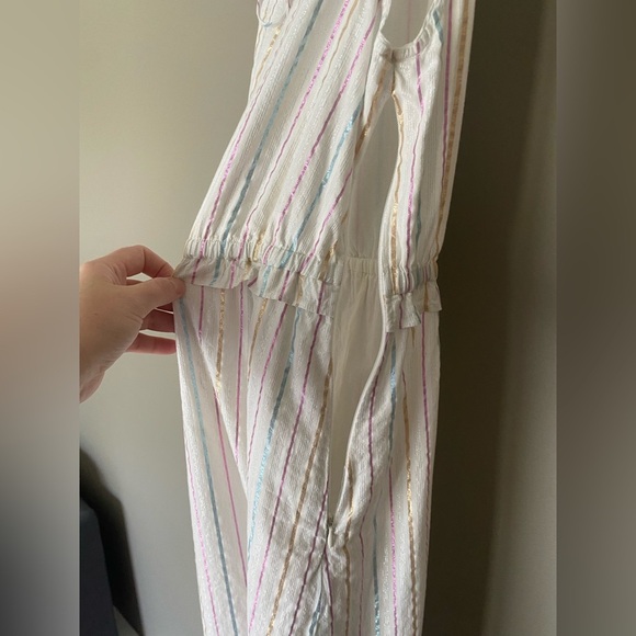 J. CREW Tie Front Shimmer Flowy Sleeveless Boho Midi Dress Size 4 - Picture 7 of 11